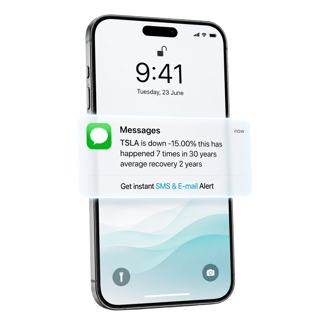 Nexa alert — an instant SMS & email the moment a stock drops to a historically rare level.